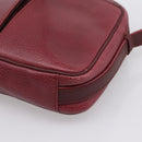 Cartier Shoulder Bag Leather Bordeaux Gold Auth ki6918-10