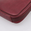 Cartier Shoulder Bag Leather Bordeaux Gold Auth ki6918-12