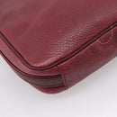 Cartier Shoulder Bag Leather Bordeaux Gold Auth ki6918-17