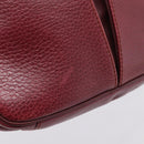 Cartier Shoulder Bag Leather Bordeaux Gold Auth ki6918-15