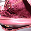Cartier Shoulder Bag Leather Bordeaux Gold Auth ki6918-19