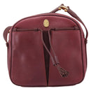 Cartier Shoulder Bag Leather Bordeaux Gold Auth ki6918-2