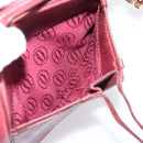 Cartier Shoulder Bag Leather Bordeaux Gold Auth ki6918-22