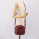 Cartier Shoulder Bag Leather Bordeaux Gold Auth ki6918-23