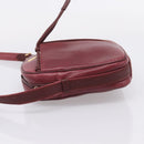 Cartier Shoulder Bag Leather Bordeaux Gold Auth ki6918-4