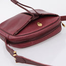 Cartier Shoulder Bag Leather Bordeaux Gold Auth ki6918-6