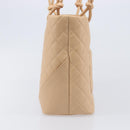 CHANEL Cambon Line Tote Bag Leather Beige Silver CC Auth ki6919SAM-5