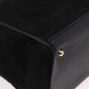 GUCCI Bamboo Hand Bag Suede 2way Black Gold Tone 000 122 0316 Auth ki6928A-12