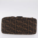 FENDI Zucca Canvas Mamma Baguette Shoulder Bag Brown Silver Auth ki6929V-11