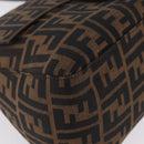 FENDI Zucca Canvas Mamma Baguette Shoulder Bag Brown Silver Auth ki6929V-12