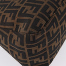 FENDI Zucca Canvas Mamma Baguette Shoulder Bag Brown Silver Auth ki6929V-14
