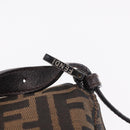 FENDI Zucca Canvas Mamma Baguette Shoulder Bag Brown Silver Auth ki6929V-16