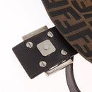 FENDI Zucca Canvas Mamma Baguette Shoulder Bag Brown Silver Auth ki6929V-18