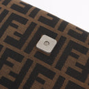 FENDI Zucca Canvas Mamma Baguette Shoulder Bag Brown Silver Auth ki6929V-19