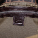 FENDI Zucca Canvas Mamma Baguette Shoulder Bag Brown Silver Auth ki6929V-21