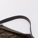 FENDI Zucca Canvas Mamma Baguette Shoulder Bag Brown Silver Auth ki6929V-8