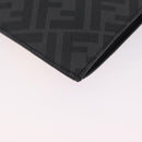 FENDI Zucca Canvas Clutch Bag PVC Black Silver 7N0100 Auth ki6931V-13