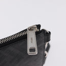 FENDI Zucca Canvas Clutch Bag PVC Black Silver 7N0100 Auth ki6931V-14