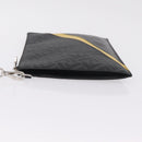 FENDI Zucca Canvas Clutch Bag PVC Black Silver 7N0100 Auth ki6931V-5