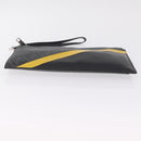 FENDI Zucca Canvas Clutch Bag PVC Black Silver 7N0100 Auth ki6931V-9