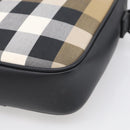 BURBERRY Nova Check Shoulder Bag Canvas Beige Black Auth ki6938M-12