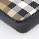 BURBERRY Nova Check Shoulder Bag Canvas Beige Black Auth ki6938M-13