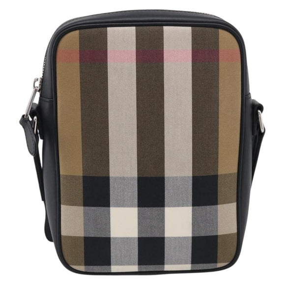 BURBERRY Nova Check Shoulder Bag Canvas Beige Black Auth ki6938M