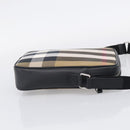 BURBERRY Nova Check Shoulder Bag Canvas Beige Black Auth ki6938M-5