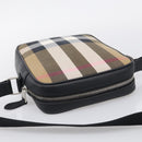 BURBERRY Nova Check Shoulder Bag Canvas Beige Black Auth ki6938M-6
