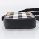BURBERRY Nova Check Shoulder Bag Canvas Beige Black Auth ki6938M-9