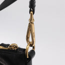 PRADA Tote Bag Leather 2way Black Gold Tone Auth ki6940V-16