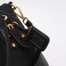PRADA Tote Bag Leather 2way Black Gold Tone Auth ki6940V-18