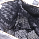 PRADA Tote Bag Leather 2way Black Gold Tone Auth ki6940V-23