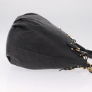 PRADA Tote Bag Leather 2way Black Gold Tone Auth ki6940V-4