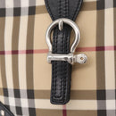 BURBERRY Nova Check Shoulder Bag PVC Leather Beige Silver Auth ki6942V-17