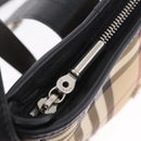 BURBERRY Nova Check Shoulder Bag PVC Leather Beige Silver Auth ki6942V-21