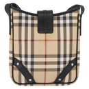 BURBERRY Nova Check Shoulder Bag PVC Leather Beige Silver Auth ki6942V-3