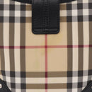 BURBERRY Nova Check Shoulder Bag PVC Leather Beige Silver Auth ki6942V-4
