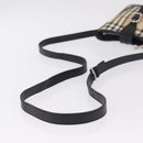 BURBERRY Nova Check Shoulder Bag PVC Leather Beige Silver Auth ki6942V-8