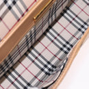 BURBERRY Nova Check Shoulder Bag Leather Beige Gold Tone Auth ki6943A-20