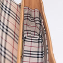 BURBERRY Nova Check Shoulder Bag Leather Beige Gold Tone Auth ki6943A-21