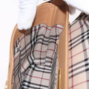 BURBERRY Nova Check Shoulder Bag Leather Beige Gold Tone Auth ki6943A-22