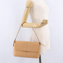 BURBERRY Nova Check Shoulder Bag Leather Beige Gold Tone Auth ki6943A-27