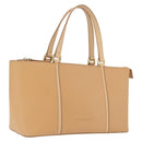 BURBERRY Nova Check Shoulder Bag Leather Beige Gold Tone Auth ki6944A-1