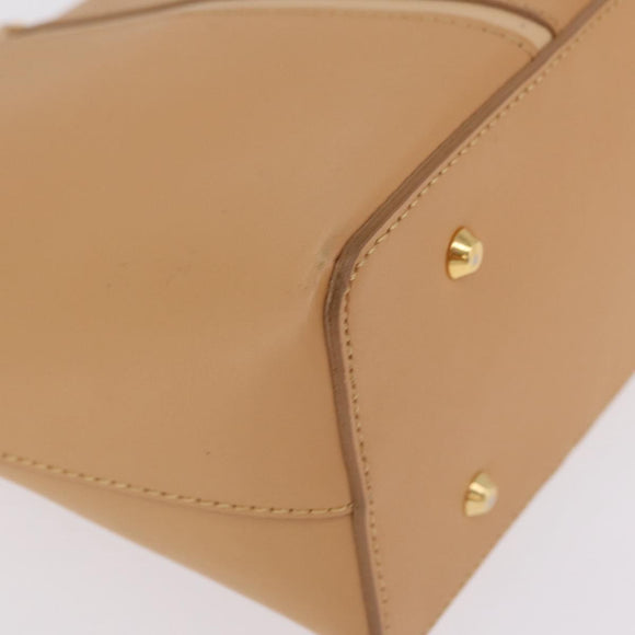 BURBERRY Nova Check Shoulder Bag Leather Beige Gold Tone Auth ki6944A