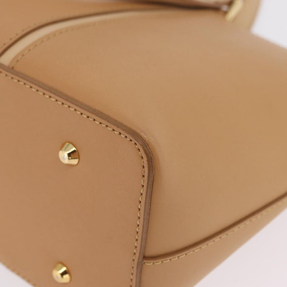 BURBERRY Nova Check Shoulder Bag Leather Beige Gold Tone Auth ki6944A