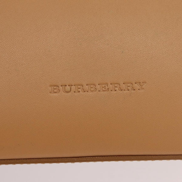 BURBERRY Nova Check Shoulder Bag Leather Beige Gold Tone Auth ki6944A