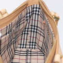 BURBERRY Nova Check Shoulder Bag Leather Beige Gold Tone Auth ki6944A-19