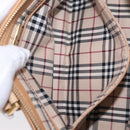 BURBERRY Nova Check Shoulder Bag Leather Beige Gold Tone Auth ki6944A-21