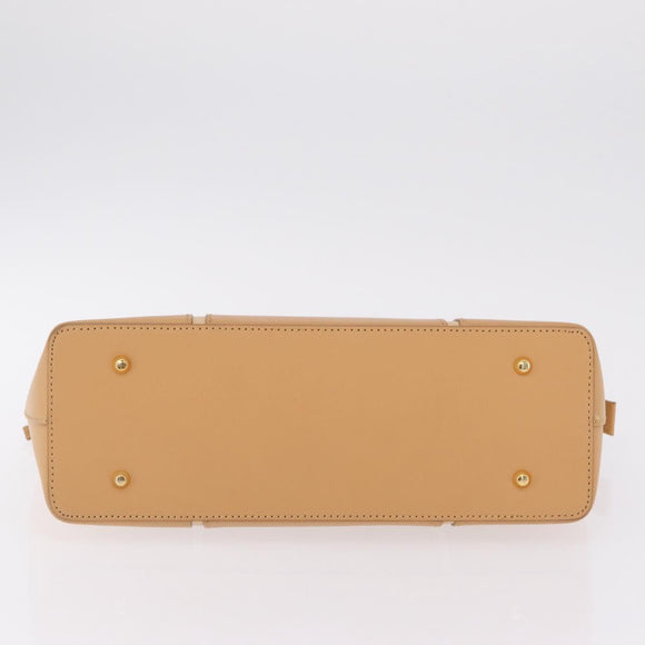 BURBERRY Nova Check Shoulder Bag Leather Beige Gold Tone Auth ki6944A